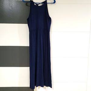 EUC LOFT halter maxi dress in navy (XS)